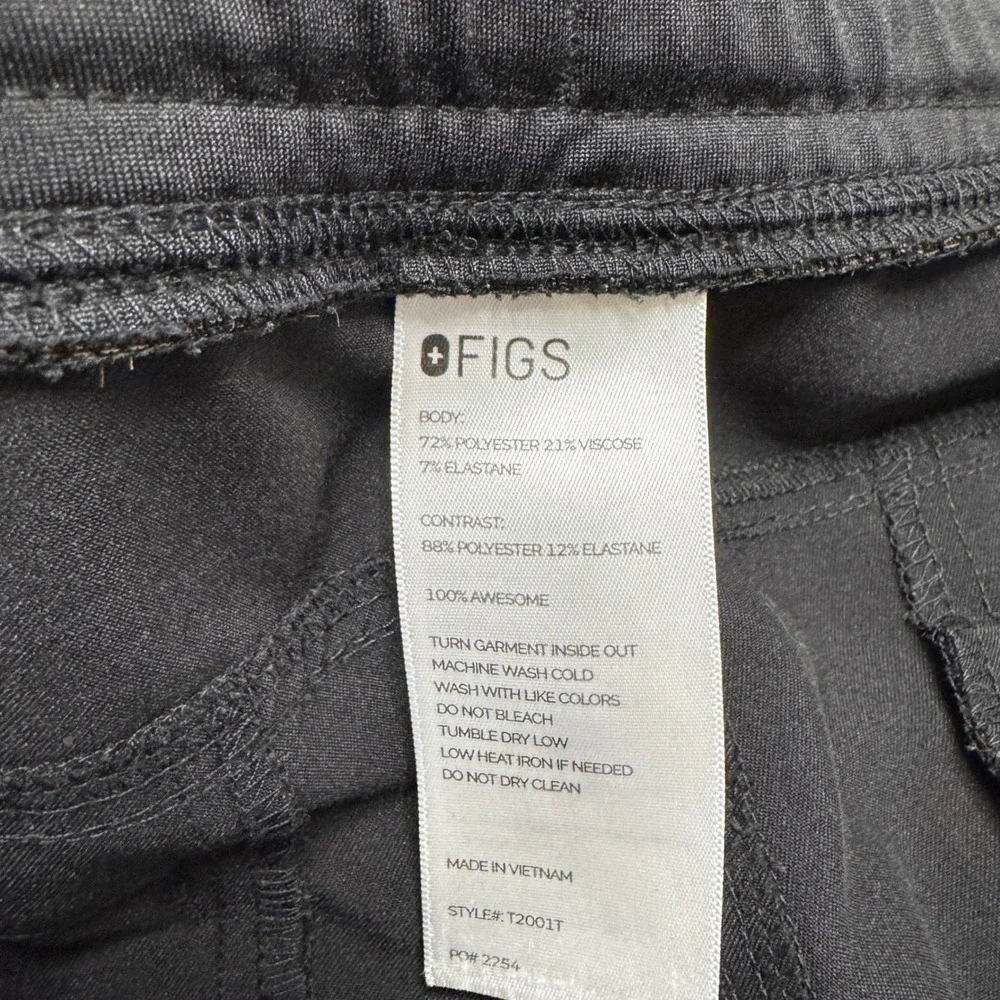 FIGS Axim Straight Leg Men XXL Tall Black Cargo Scrub Pants Medical